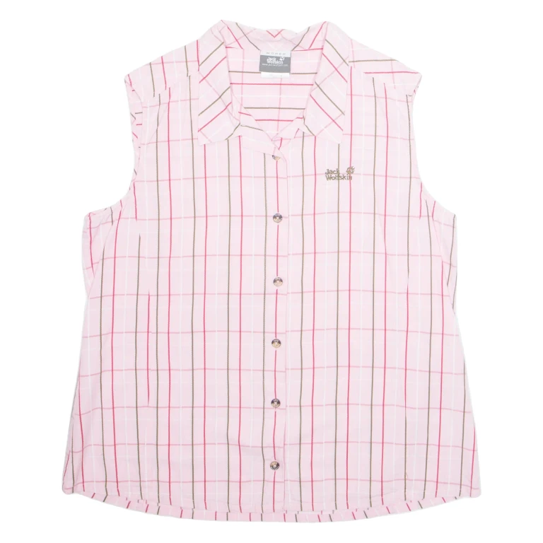 JACK WOLFSKIN Womens Shirt Pink Plaid Sleeveless XL