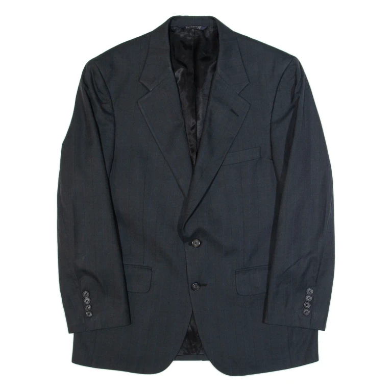 BURBERRY Mens Blazer Jacket Black 90s Striped M