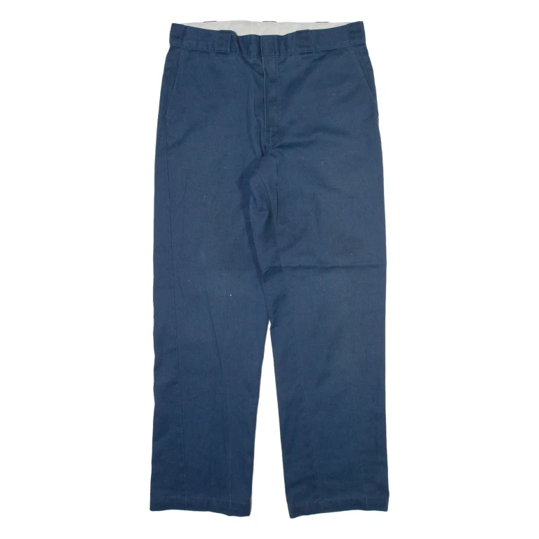 DICKIES Mens Trousers Blue Regular Straight W34 L32