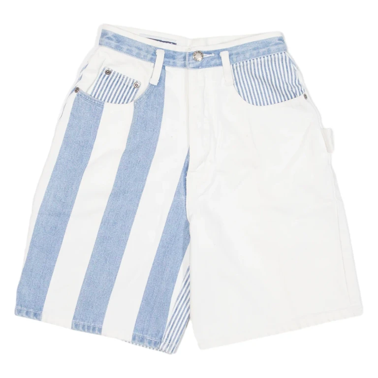 NOUVO Womens Jorts Shorts White Relaxed Striped XXS W23