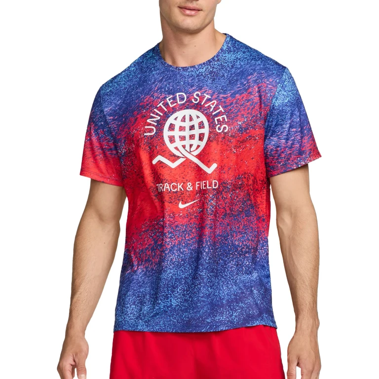 Men's Dri-Fit Usa Miler Printed Running T-Shirt