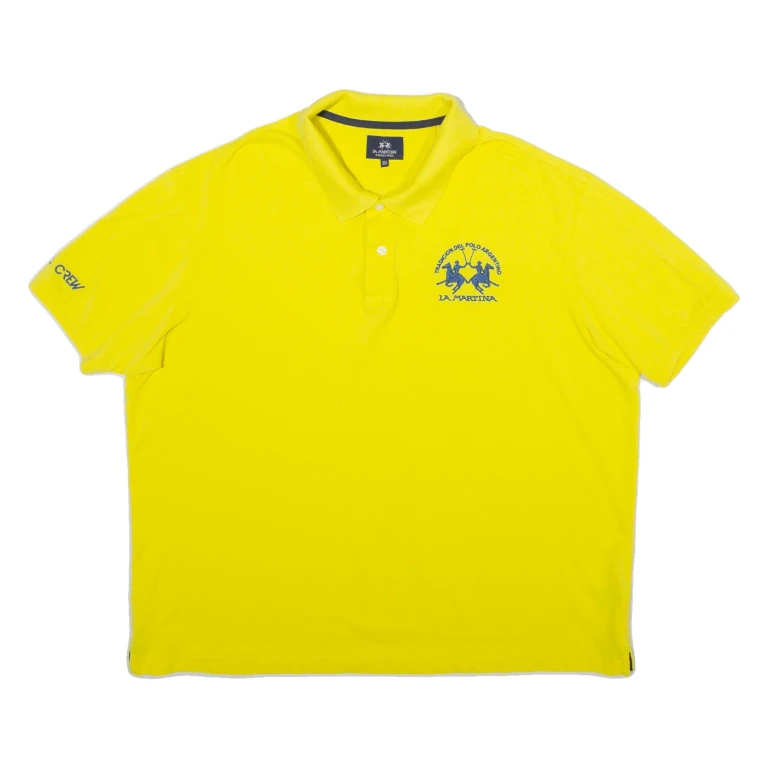 LA MARTINA Mens Polo Shirt Yellow 3XL