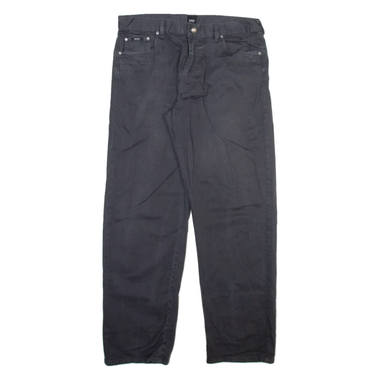 BOSS Mens Trousers Grey Relaxed Straight W36 L31