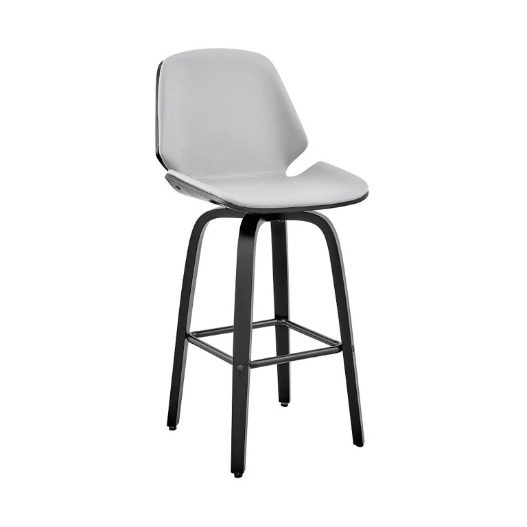 Arabela Gray and Black Swivel Counter Height Stool