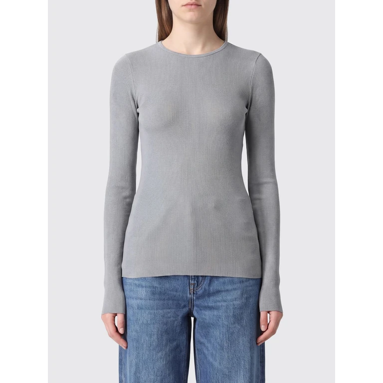 MSGM Slim Fit Long-Sleeved Viscose T-shirt with Crew Neck (4041MDM116N26713098)