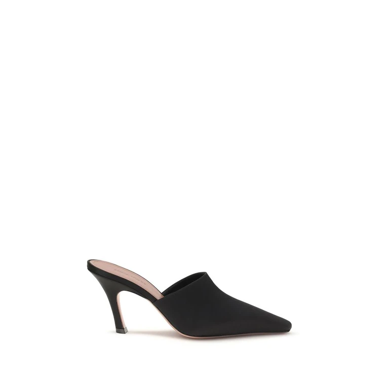 Amina Muaddi Black Silk Sandals - Women