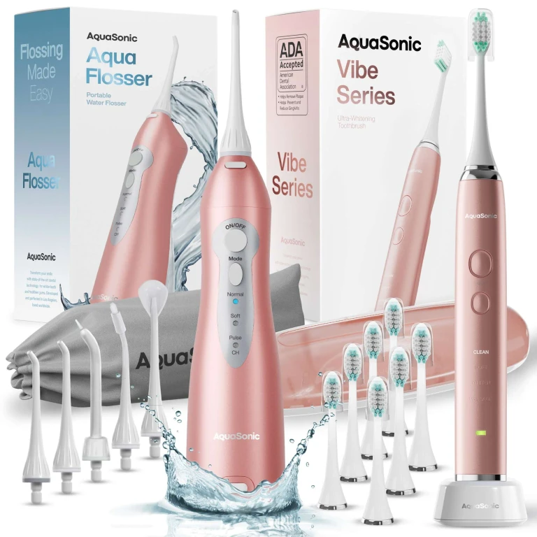 Vibe Series and Aqua Flosser (rose gold) Bundle