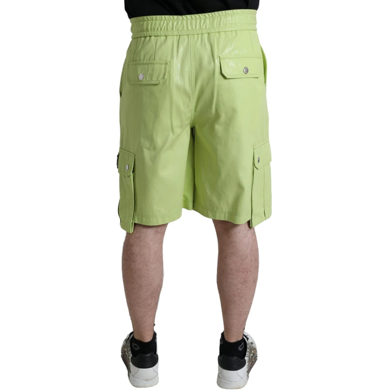 Dolce & Gabbana Light Green Cotton Men Cargo Bermuda Shorts - Men