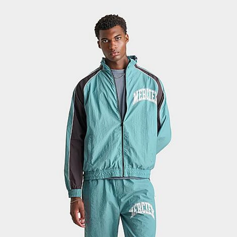 Men's Mercier Home Run Track Top in Green/Grey Size: Small