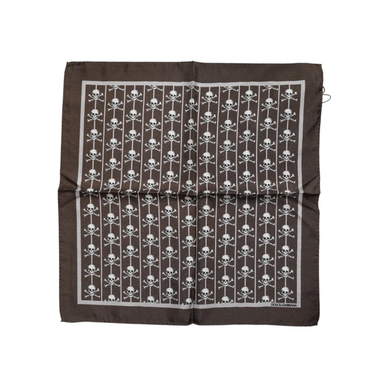 Brown Skull Silk Square Men Foulard Scarf - Men