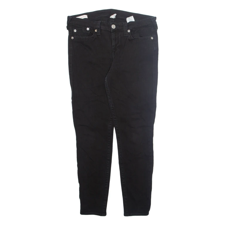 TRUE RELIGION Mens Jeans Black Regular Skinny W32 L28