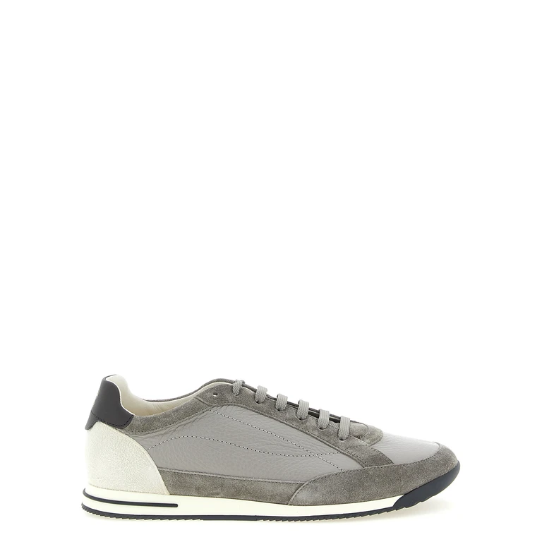 Gray Nubuc Leather Sneakers - Men