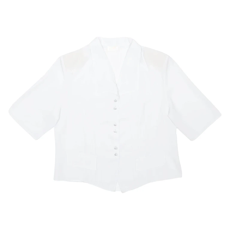 DEGRIS Womens Plain Shirt White M