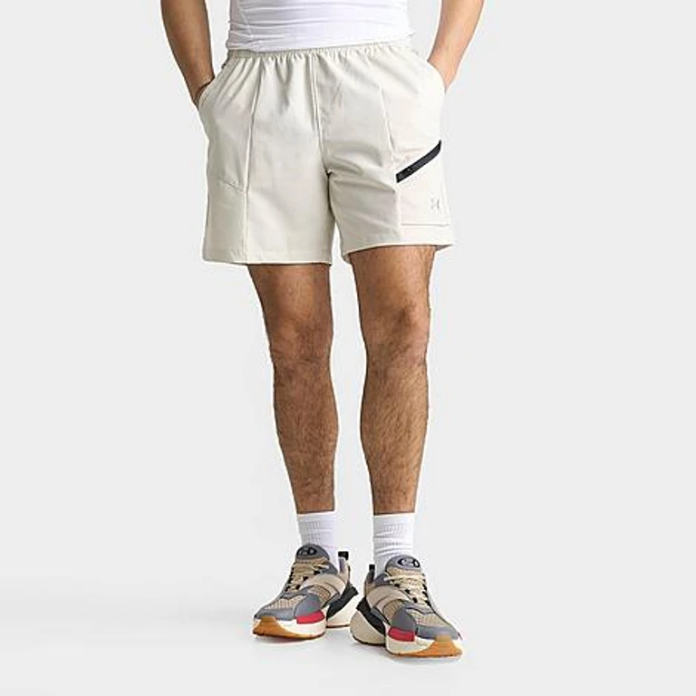 Under Armour Men's Unstoppable+ Woven Shorts in Summit White/Reflective Size: Small