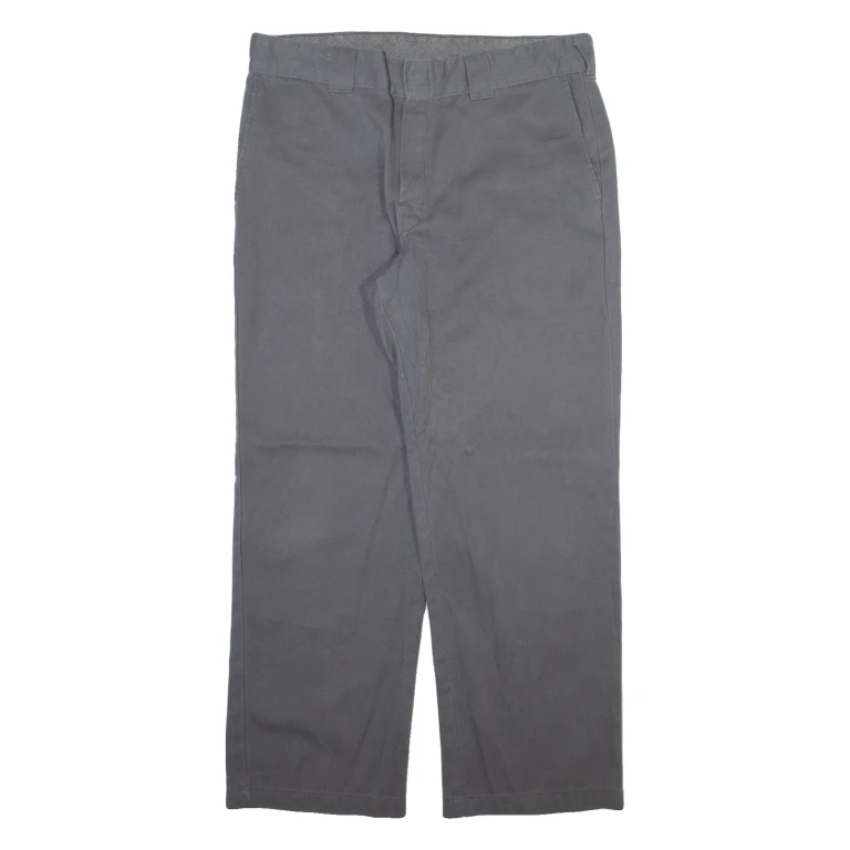 DICKIES Mens Trousers Grey Regular Straight W34 L29