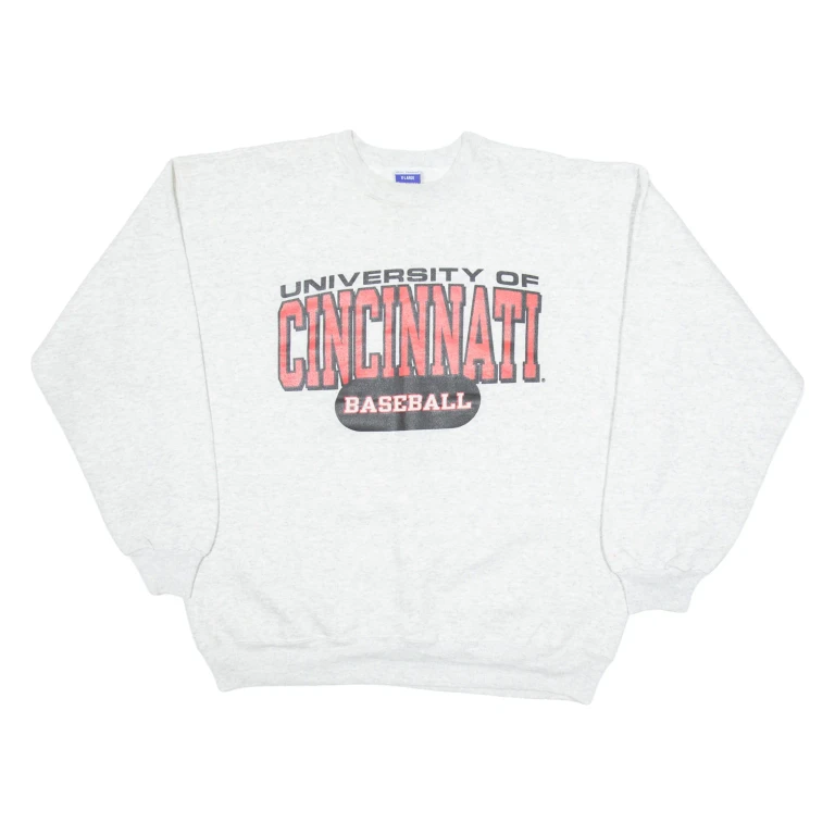 CHAMPION University Of Cincinnati Baseball Mens Sweatshirt Grey USA XL