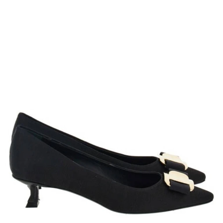 Ferragamo Zelma New Vara Plate Pumps, Size 7 C