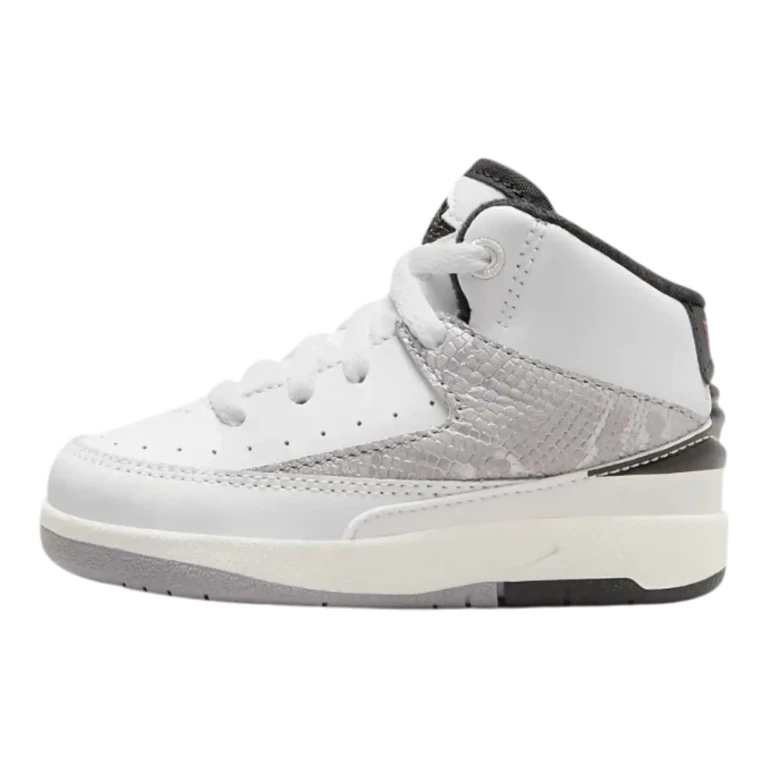 2 Retro "Python" Toddler Sneaker White/Fire Red-Black-Sail-Cement Grey