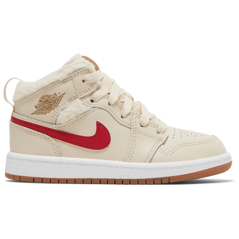 Air Jordan Preschool Retro 1 Mid Utility 'Fleece Pearl White' Ps (Ps)