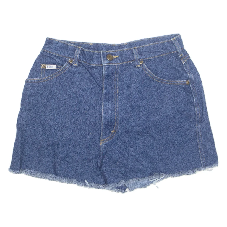 LEE Cut Off Womens Denim Shorts Blue 90s M W30