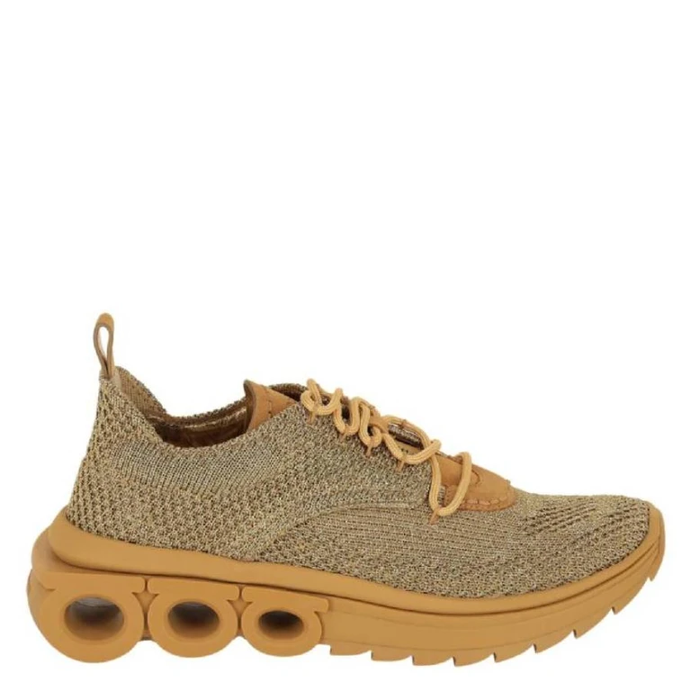 Ferragamo Nima Metallic Knit Sneakers