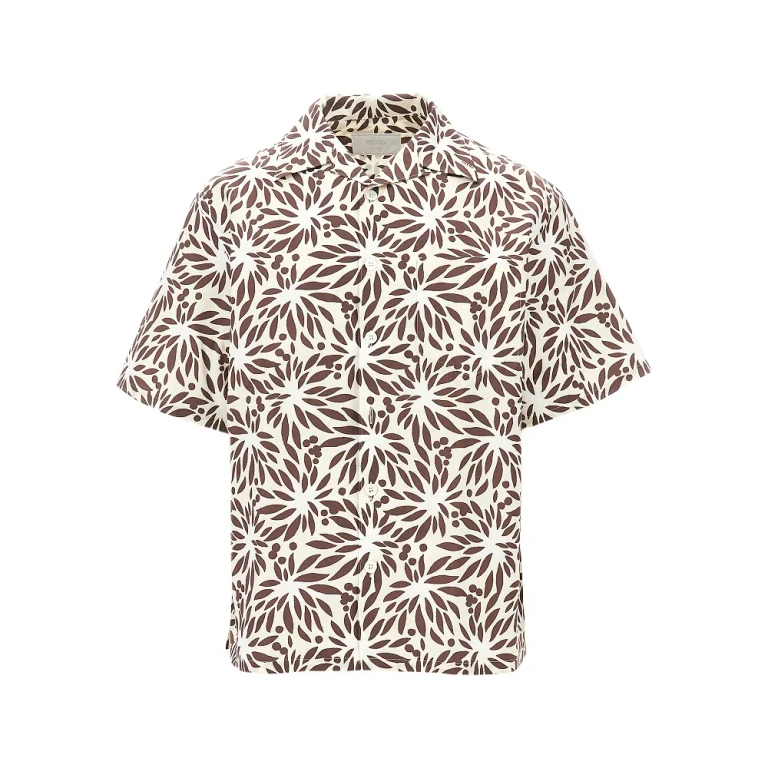 PRADA Printed cotton bowling Shirt Male XL
