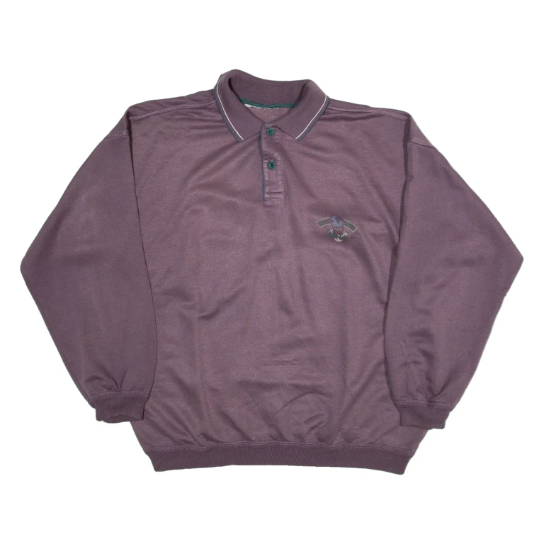 Womens Sweatshirt Purple Button Neck XL