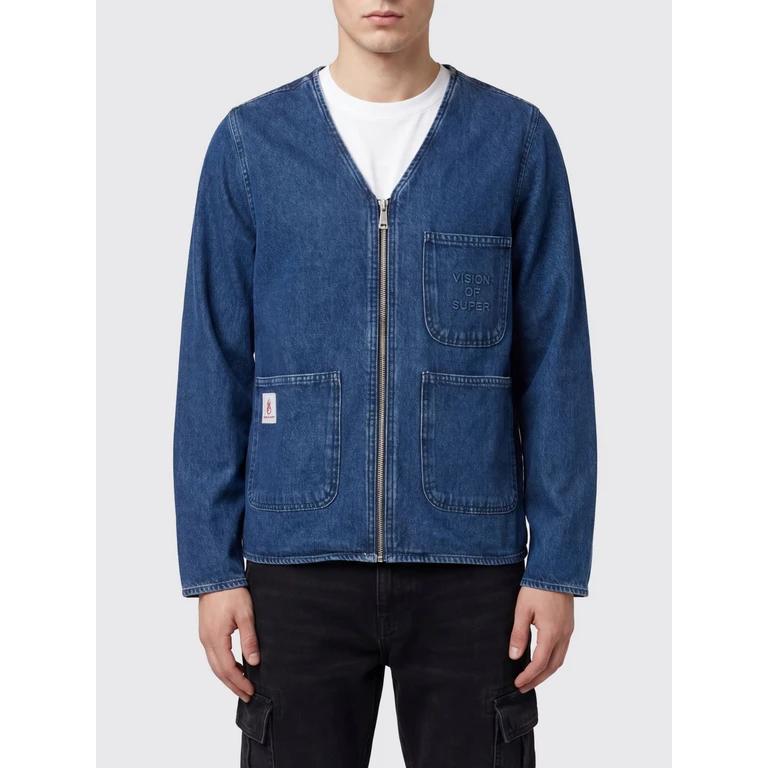 Cotton Denim Jacket with Zip Closure (VS090JADENIM)