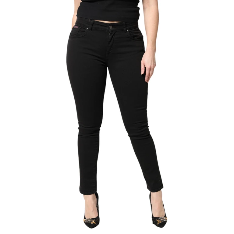 Dolce & Gabbana Black Cotton Mid Waisted Skinny Denim Jeans Elastane Clothing - Women