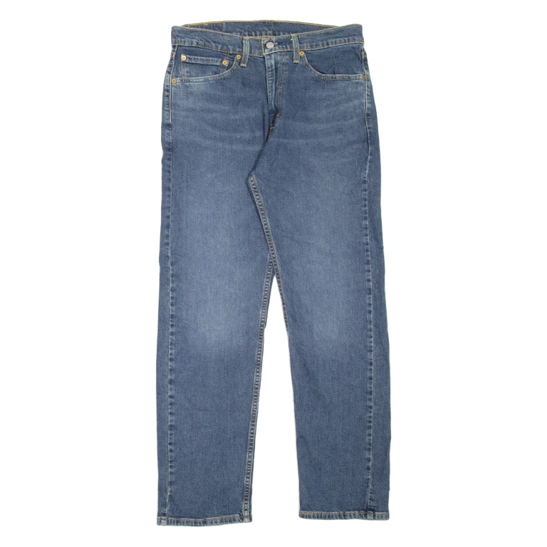 LEVI'S 505 Jeans Mens Blue Regular Straight Stone Wash W34 L32