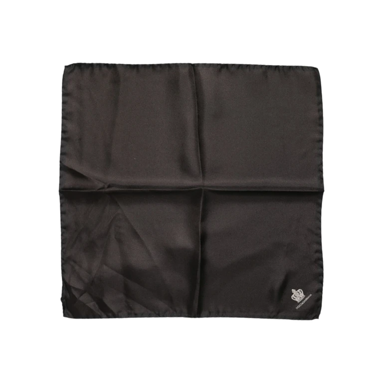 Dolce & Gabbana Brown Dg Crown Silk Square Men Foulard Scarf - Men