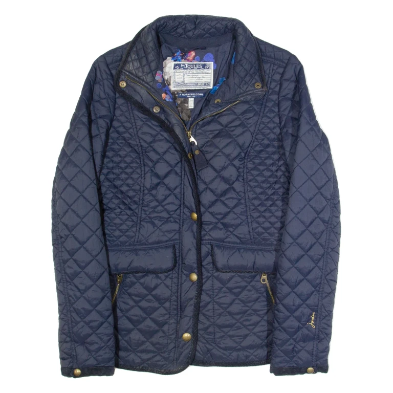JOULES Womens Quilted Jacket Blue UK 8
