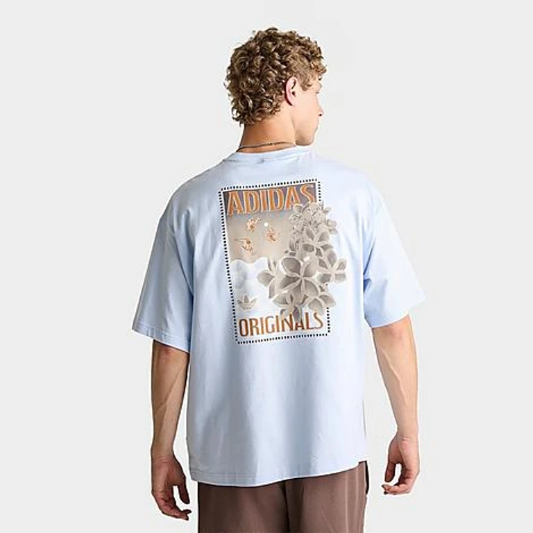 adidas Men's Originals Summer Graphic T-Shirt in Crystal Sky Size: Small