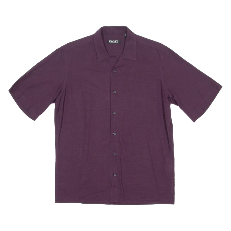 DKNY Mens Plain Shirt Purple M
