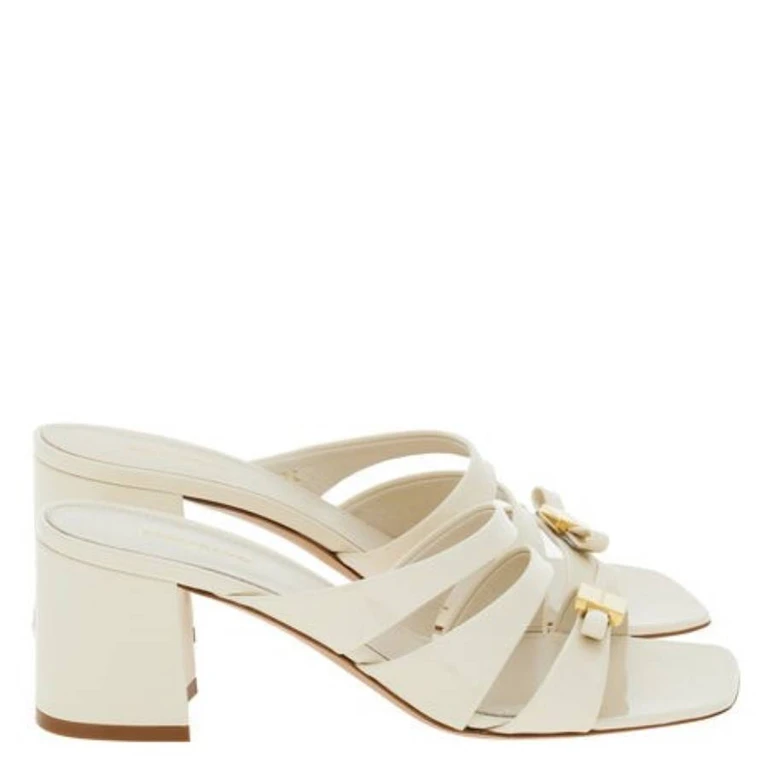 Vernice Leather Block-Heel Sandals, Size 7 C