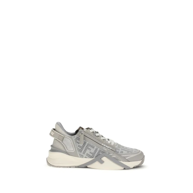 Fendi Gray Polyester Athletic Sneakers - Men