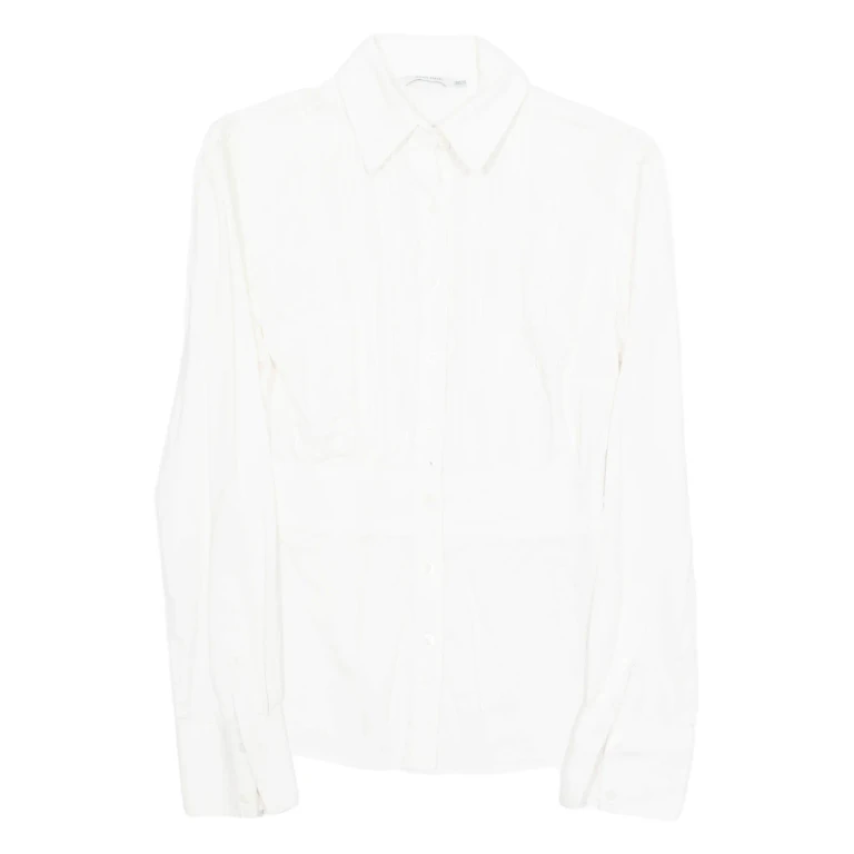 ZARA Womens Shirt Cream Collared Long Sleeve XS