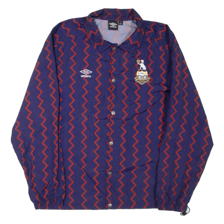 UMBRO Mens Track Jacket Blue Nylon Striped L