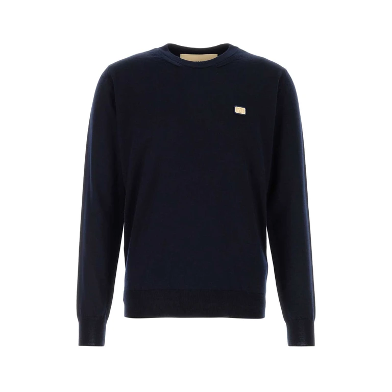 Valentino Garavani Midnight Blue Wool Sweater Navy Virgin Maglie - Men