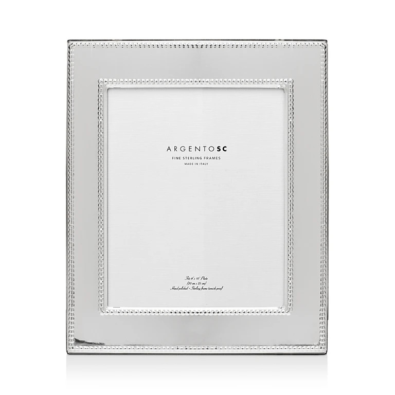 Argento Sc Amira Double-Bead Sterling Silver Frame, 8 x 10