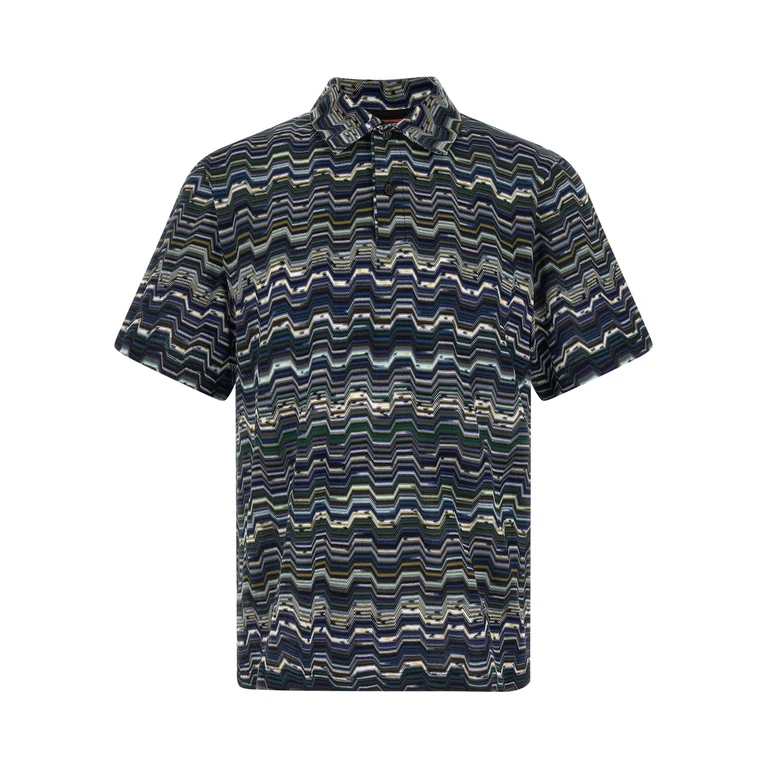 Missoni Blue Cotton Polo Shirt - Men
