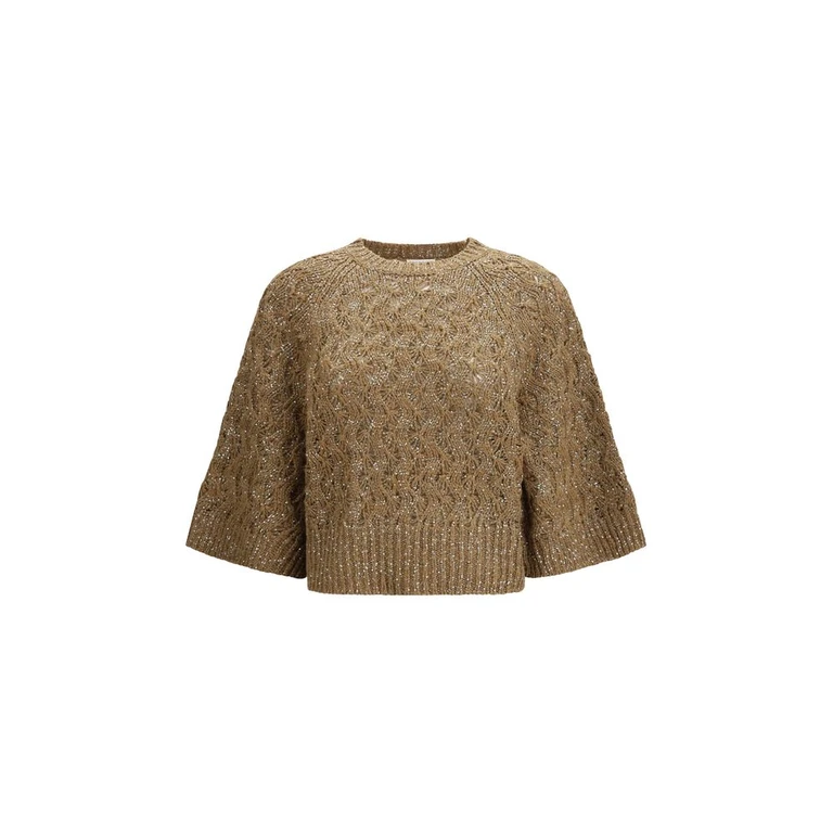 Brunello Cucinelli Beige Silk Sweatshirt Clothing - Women