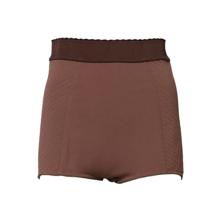 Dolce & Gabbana Brown Viscose High Waisted Hot Pants Shorts Silk Nylon Elastane - Women