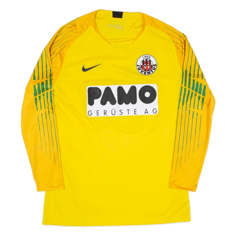 NIKE Juventus Goalkeeper Mens Football Shirt Jersey Yellow Long Sleeve L