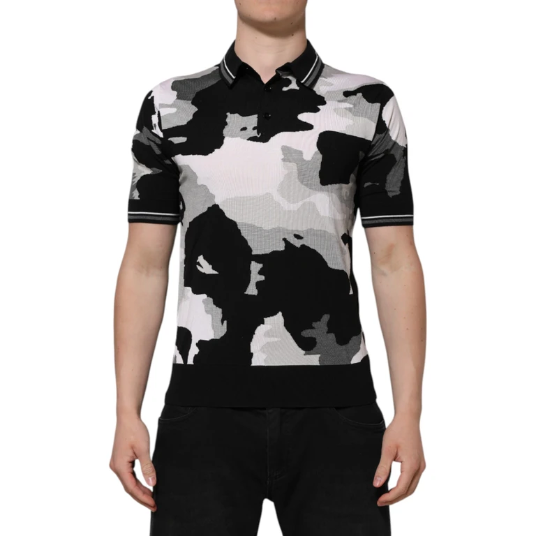Dolce & Gabbana Multicolor Camouflage Collared Polo T-Shirt Silk Nylon Pu - Men