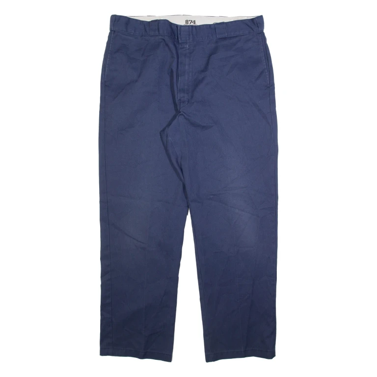 DICKIES Mens Trousers Blue Regular Straight W40 L32