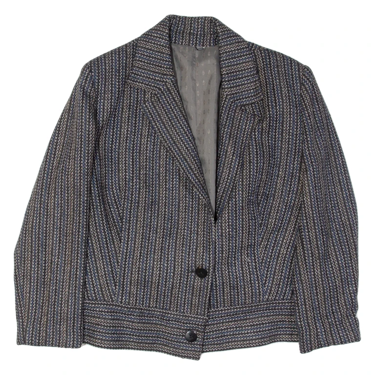 Womens Blazer Jacket Grey Striped S