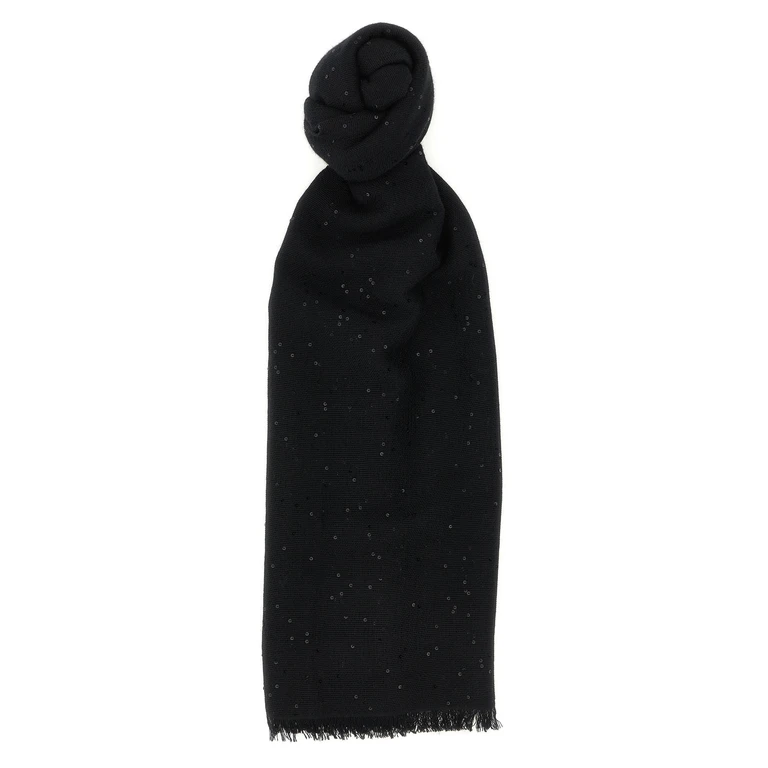 Brunello Cucinelli Black Cashmere Scarf - Women