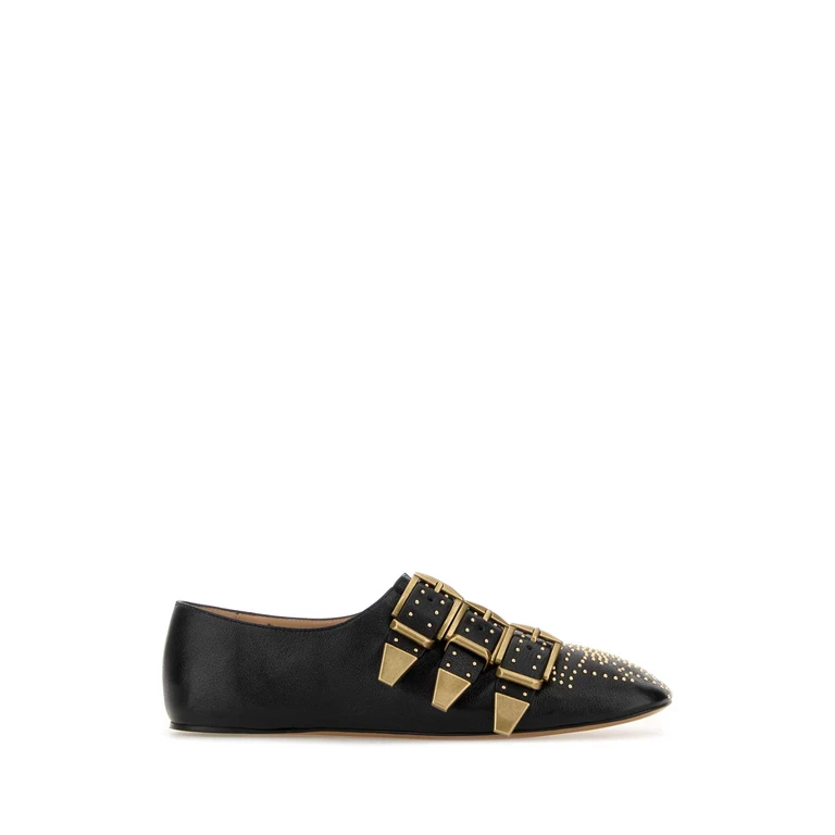 Chloé Burgundy Leather Susan Ballerinas Grenat Ballerine - Women