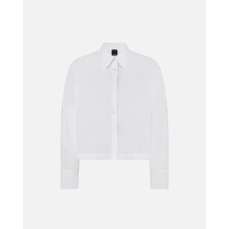 Pinko - Chemise cropped en coton à rayures et logo - 36